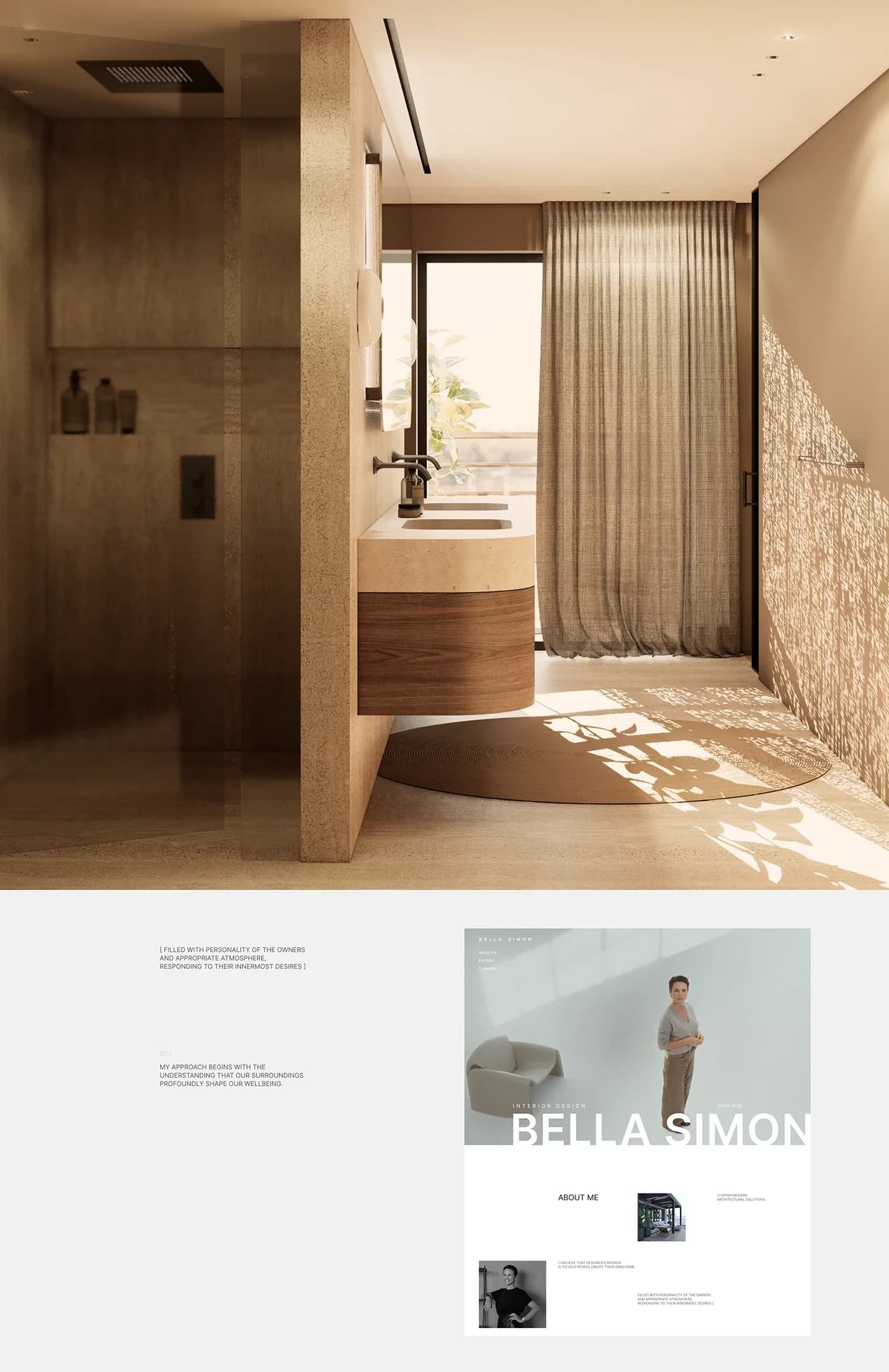 Bella Simon — a website redesign for an interior design studio — screen 1