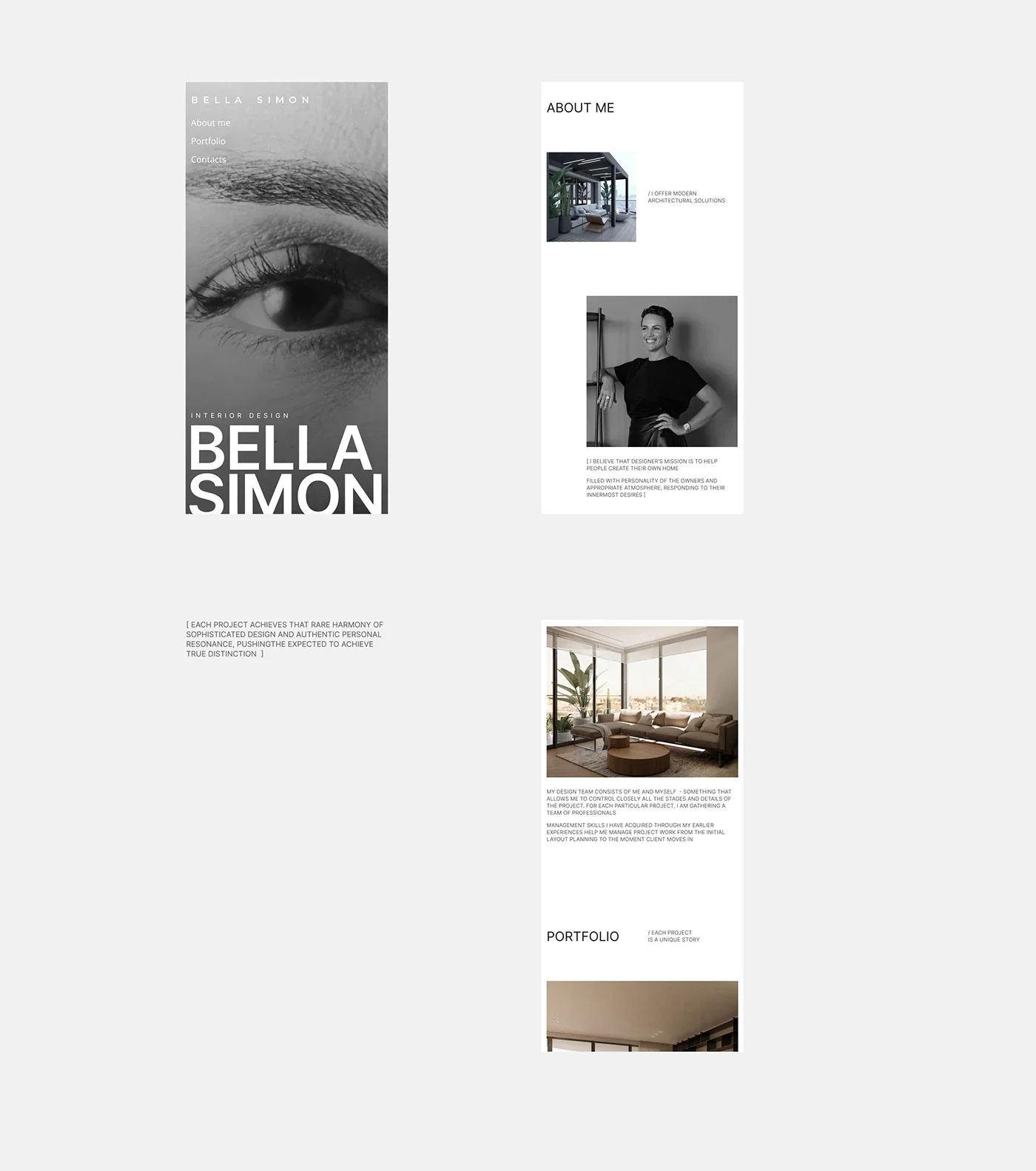 Bella Simon — a website redesign for an interior design studio — screen 3
