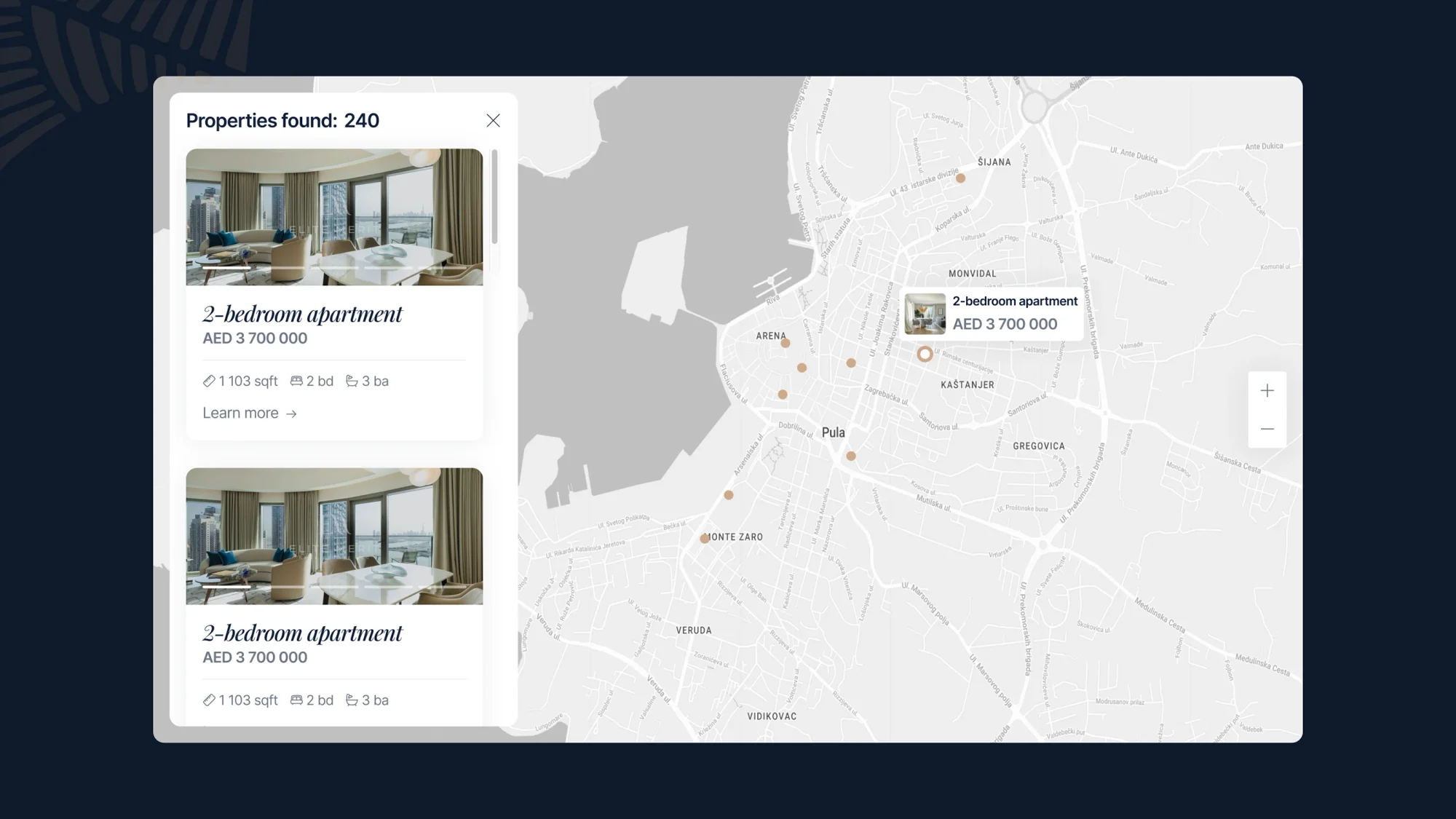 Elite Merit — a website redesign for a Dubai real estate agency — screen 3