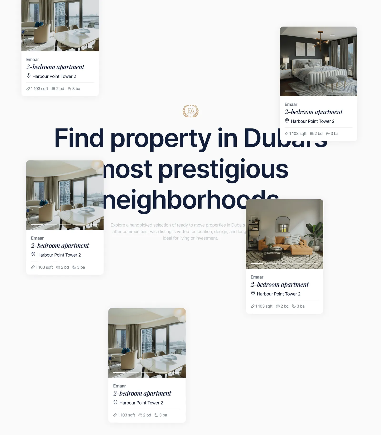 Elite Merit — a redesign for a Dubai real-estate agency — screen 4