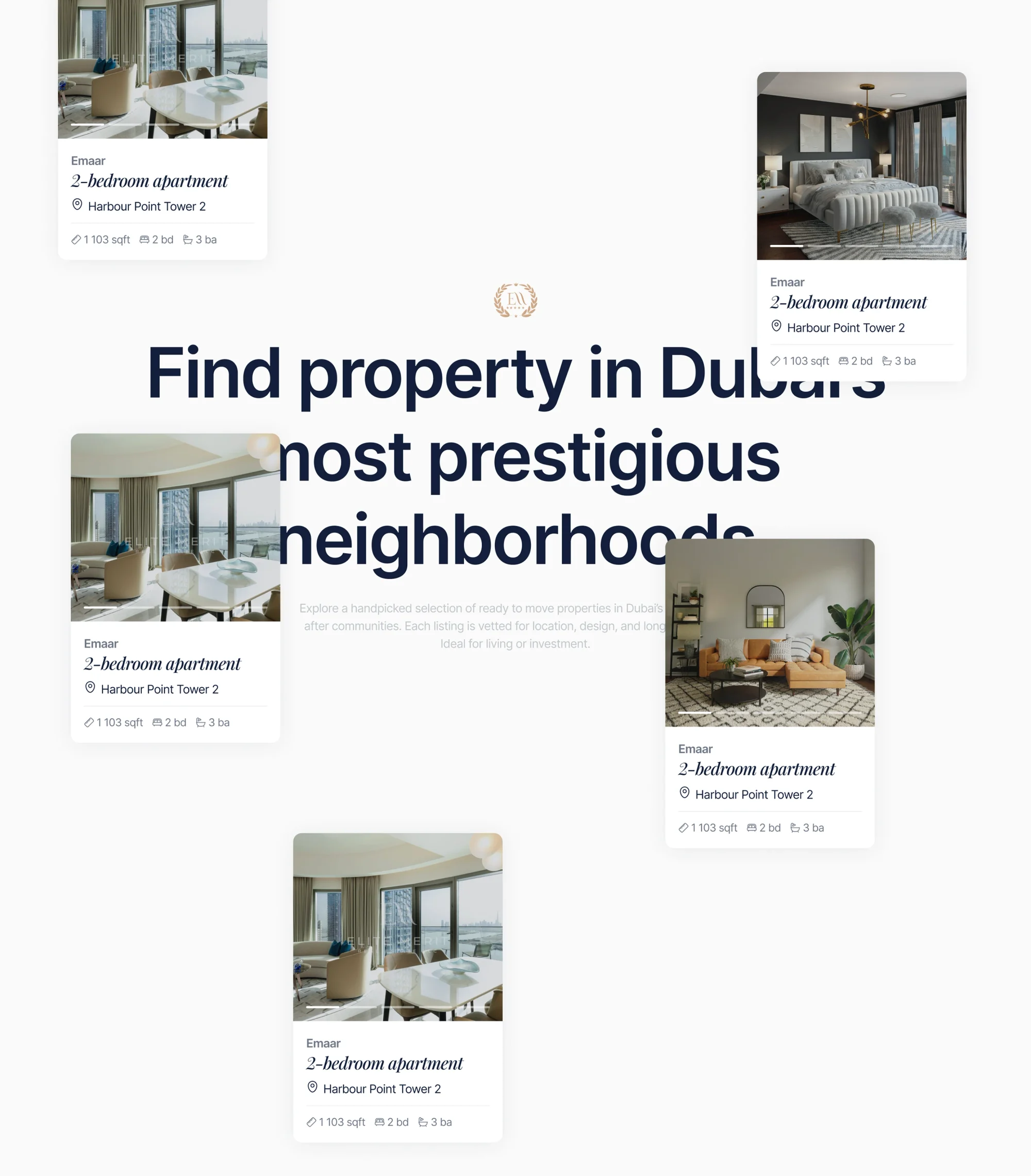 Elite Merit — a website redesign for a Dubai real estate agency — screen 4