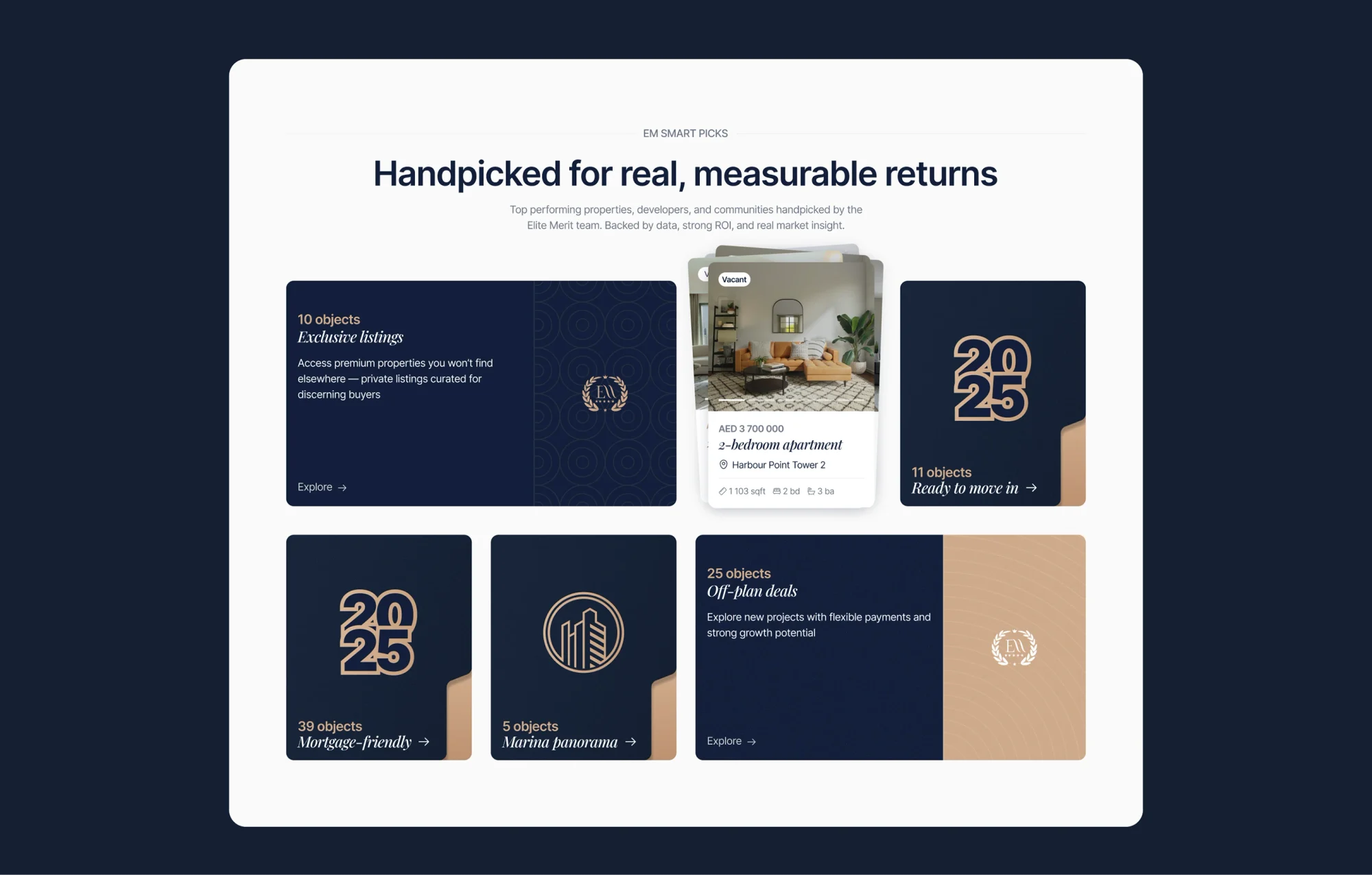 Elite Merit — a website redesign for a Dubai real estate agency — screen 5
