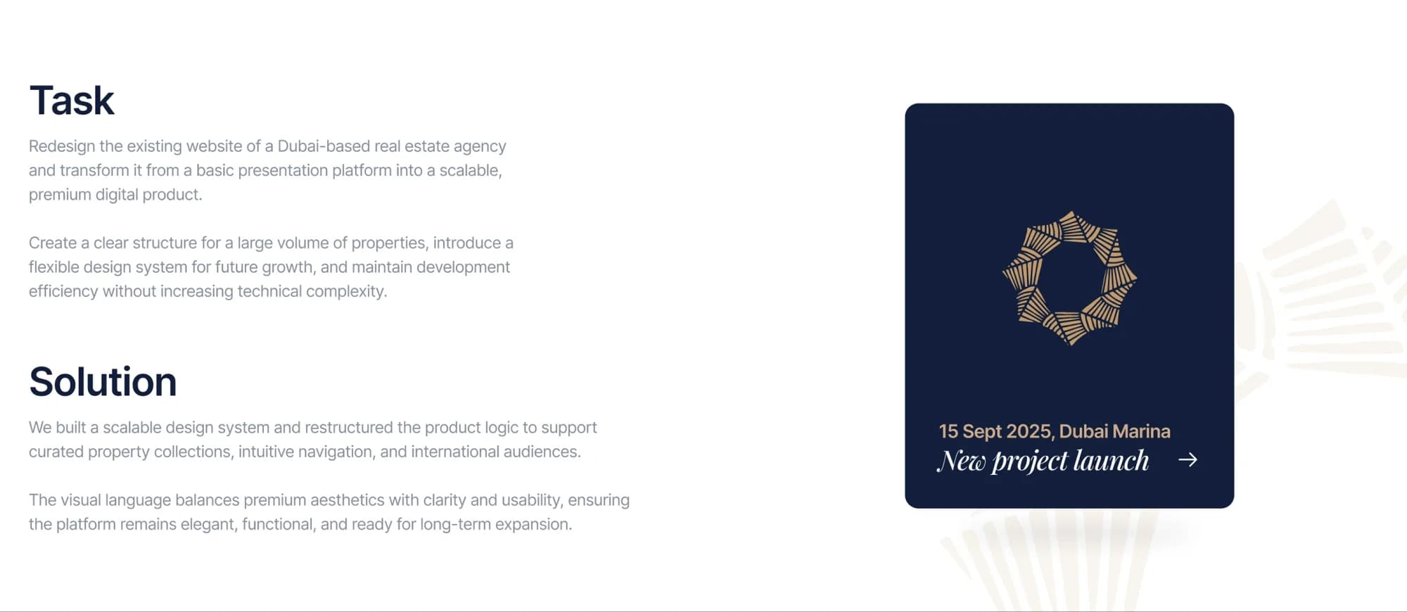 Elite Merit — a website redesign for a Dubai real estate agency — screen 7