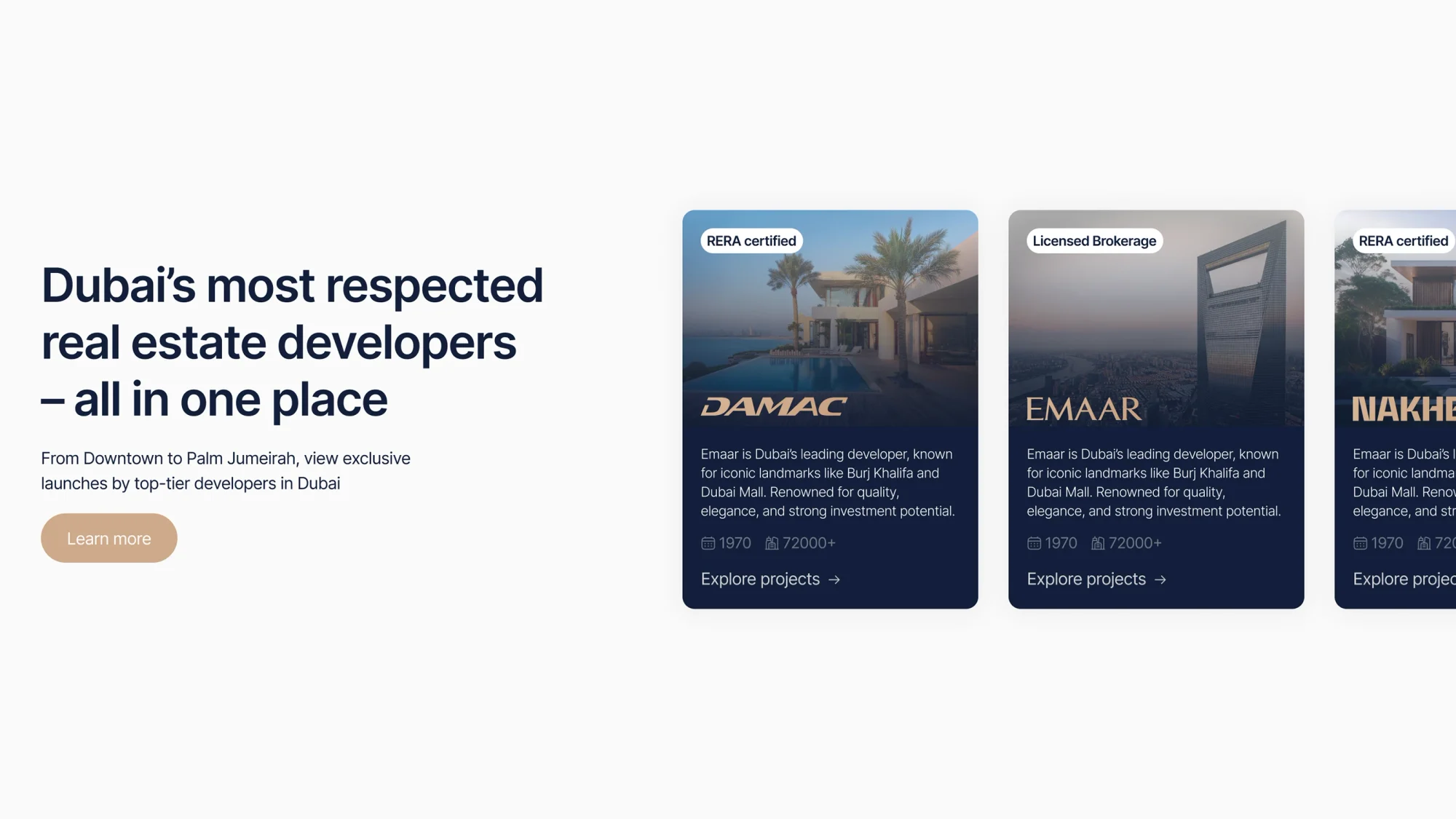 Elite Merit — a website redesign for a Dubai real estate agency — screen 8