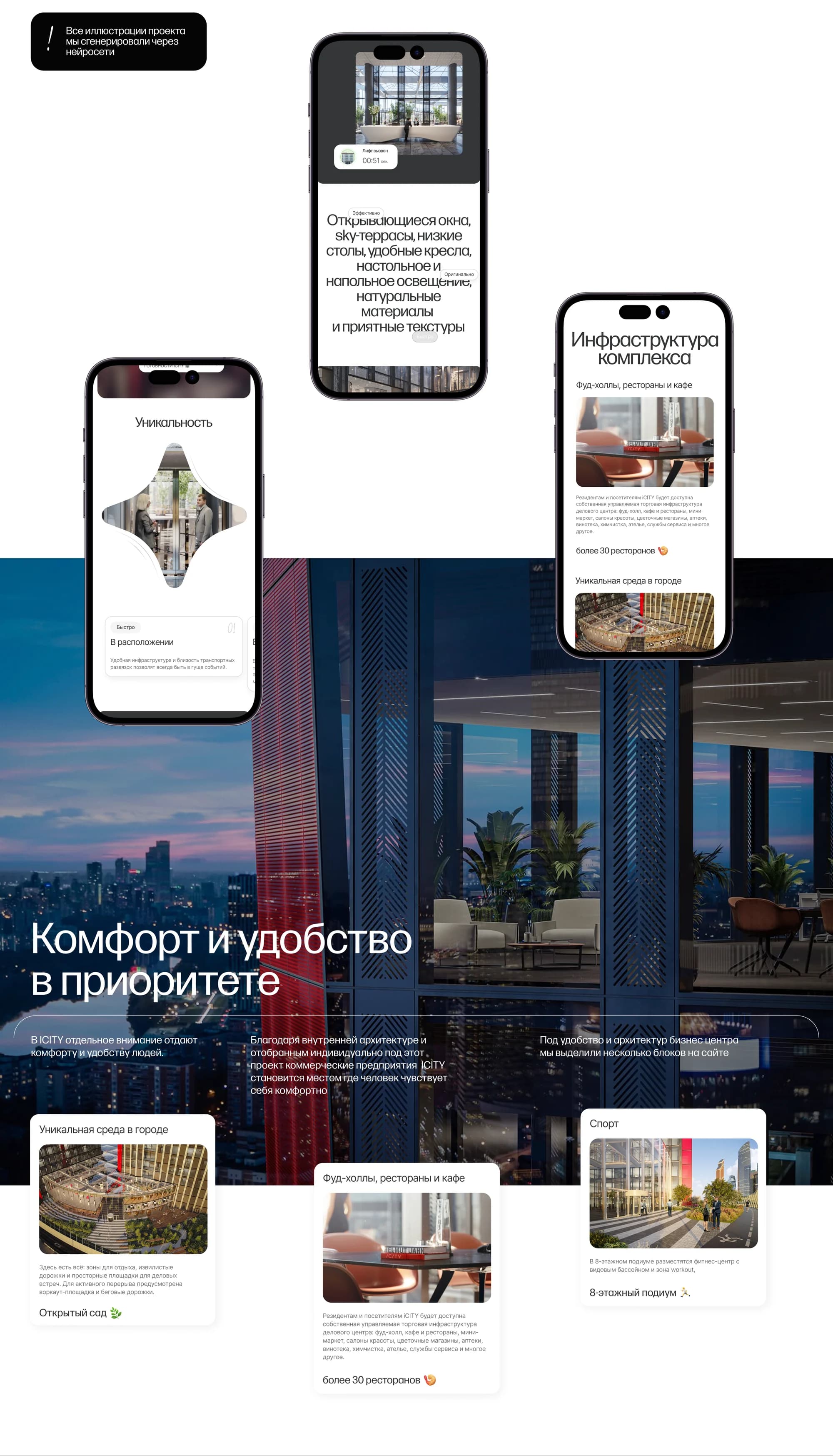 iCITY — a website for a business centre in the new Moscow City — screen 4