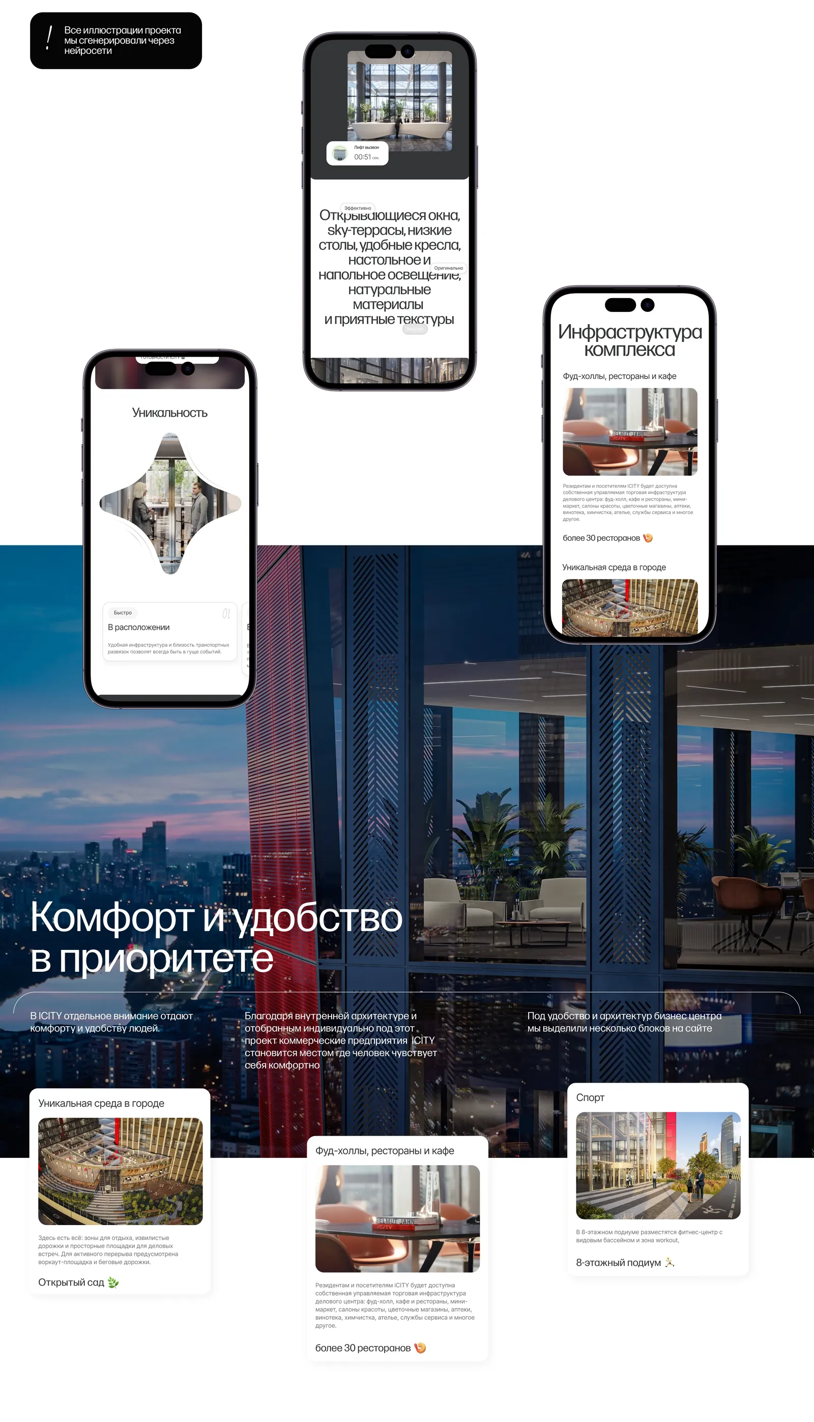 iCITY — a website for a business centre in the new Moscow City — screen 4