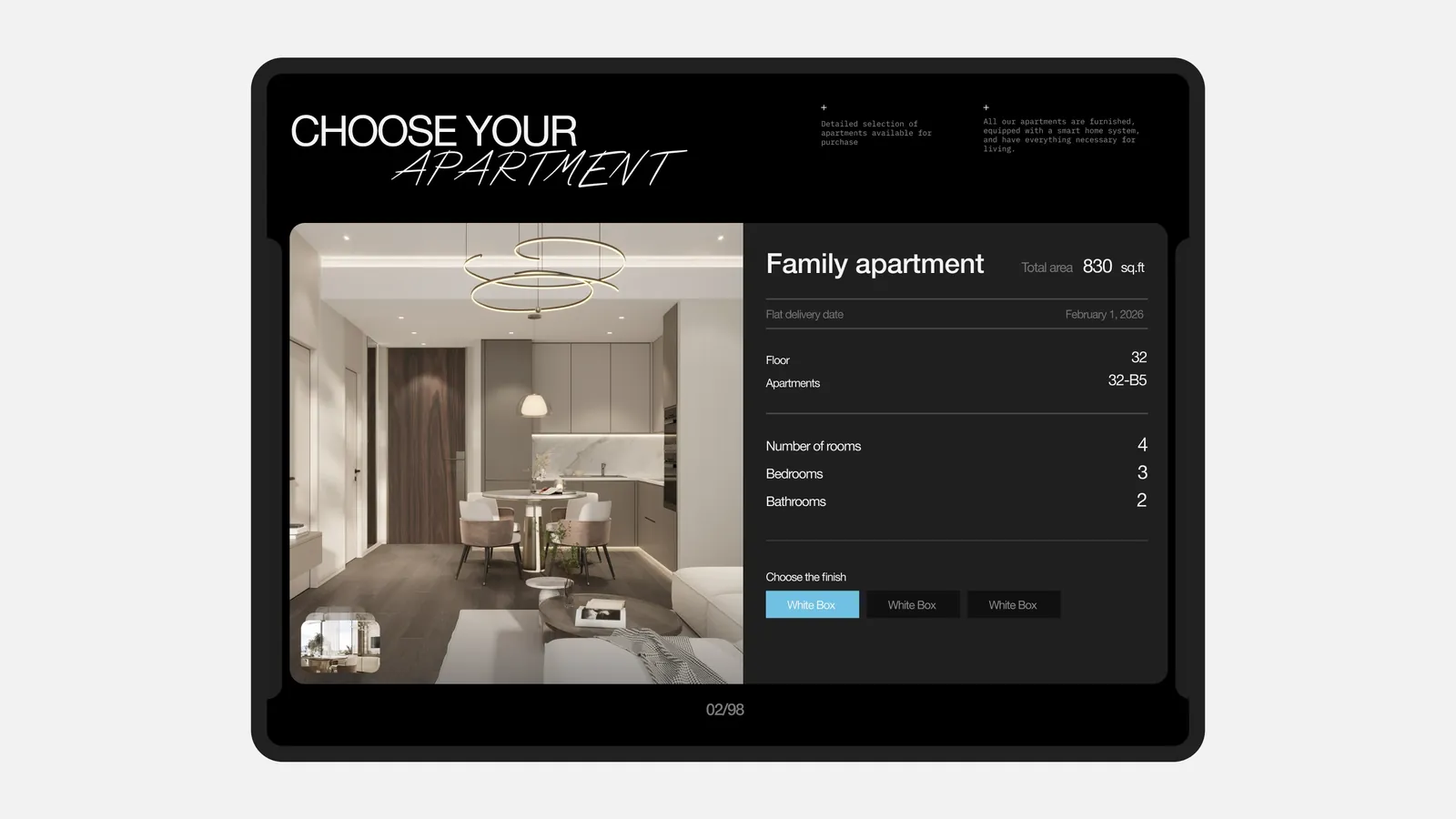 Interstellar — a digital showroom for a residential complex in Dubai — screen 6
