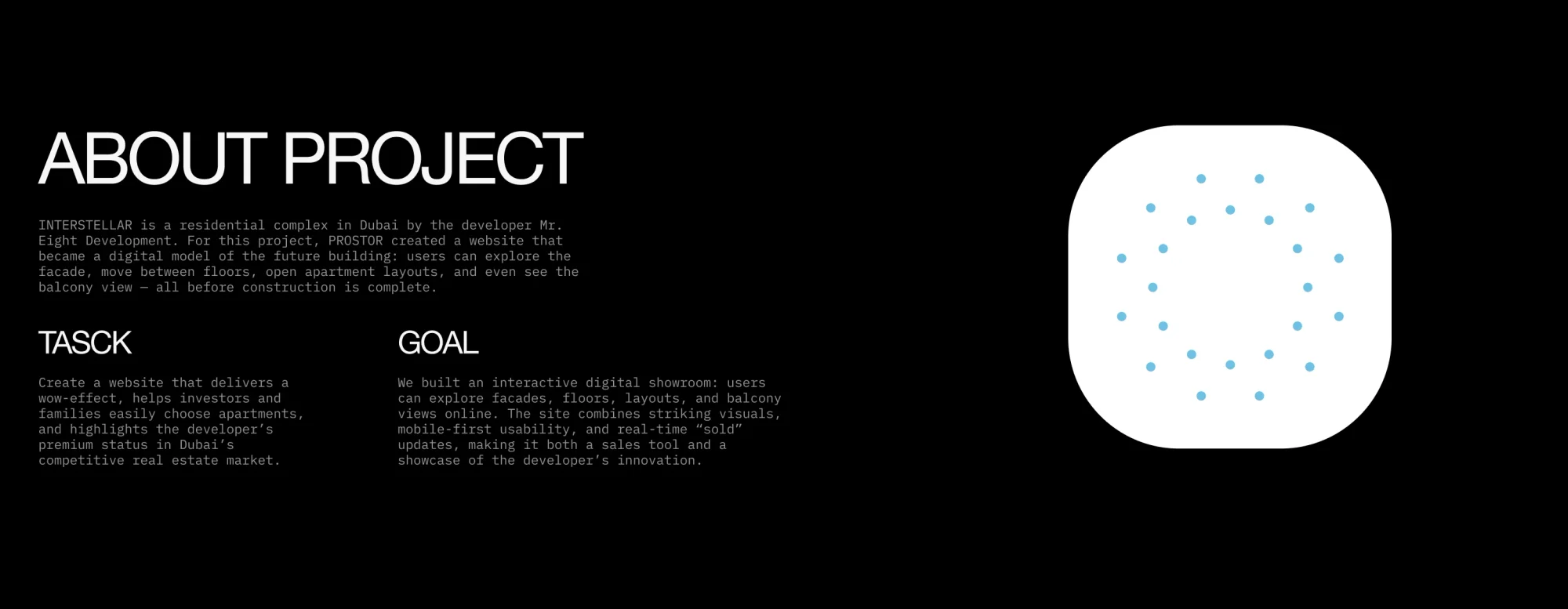 Interstellar — a digital showroom for a Dubai residential complex — screen 7