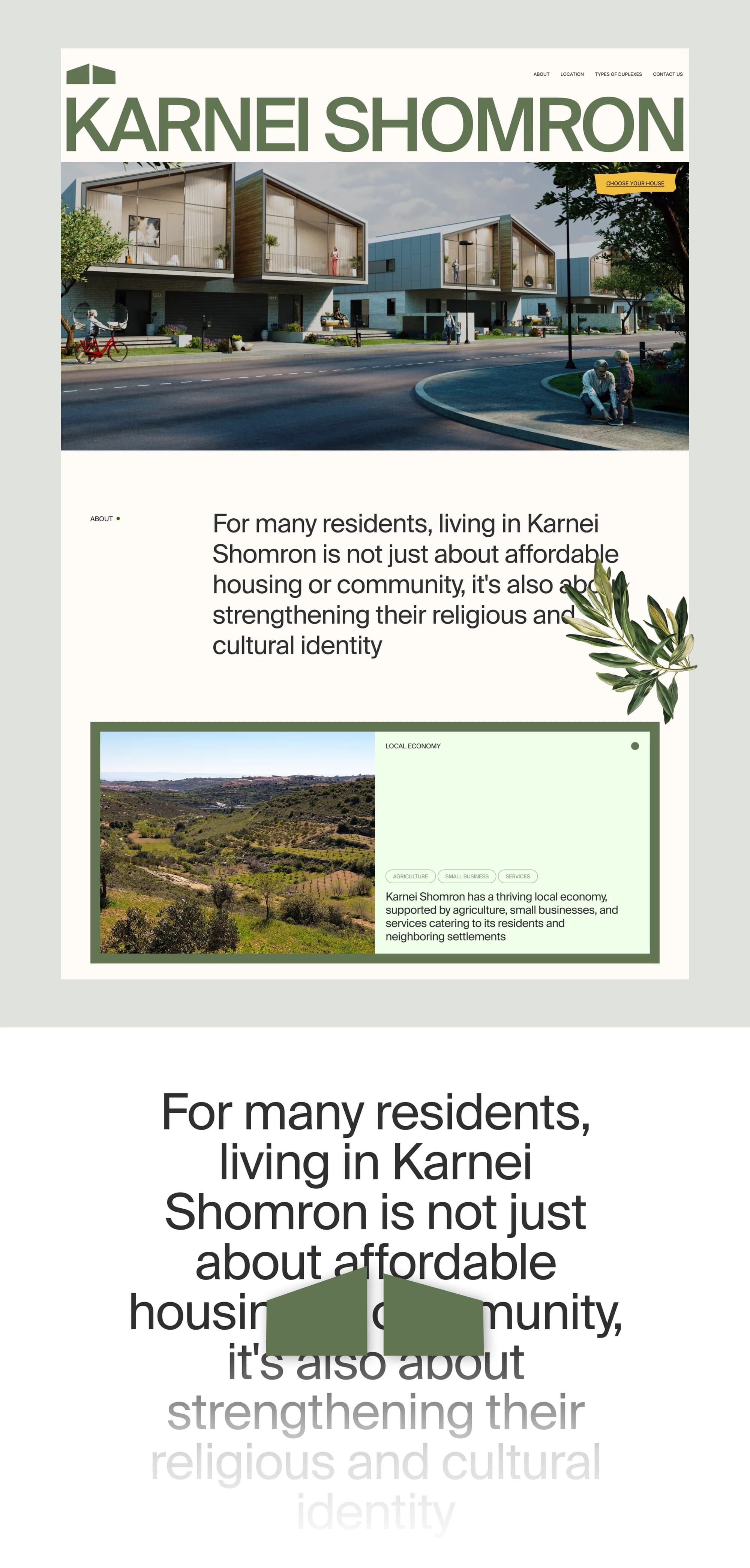 Karnei Shomron — a Harey Zahav village website for American buyers — screen 2