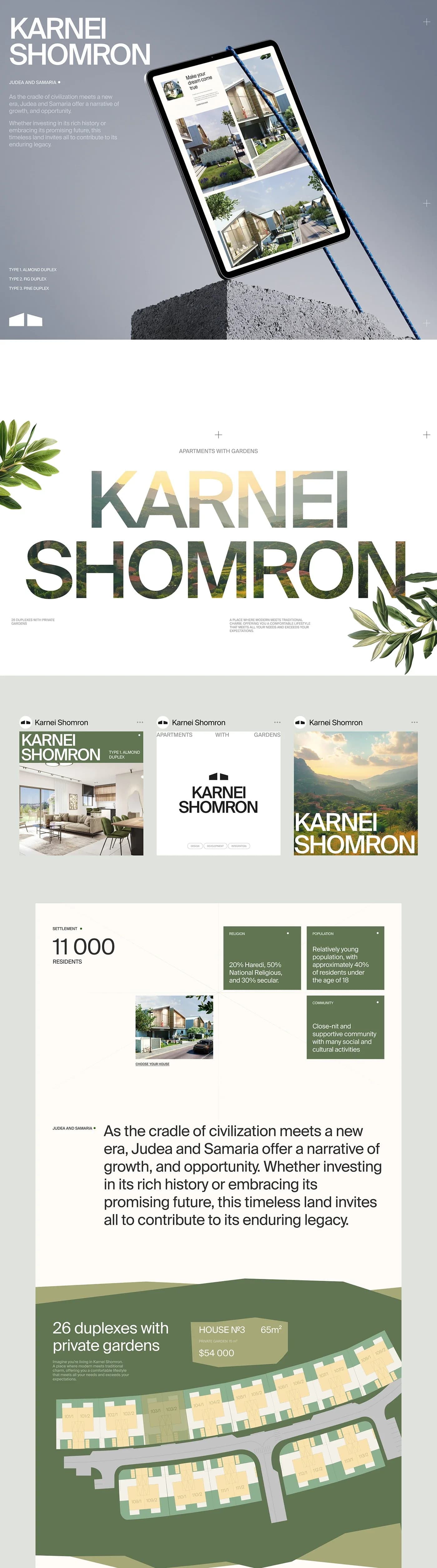 Karnei Shomron — a Harey Zahav village website for American buyers — screen 4