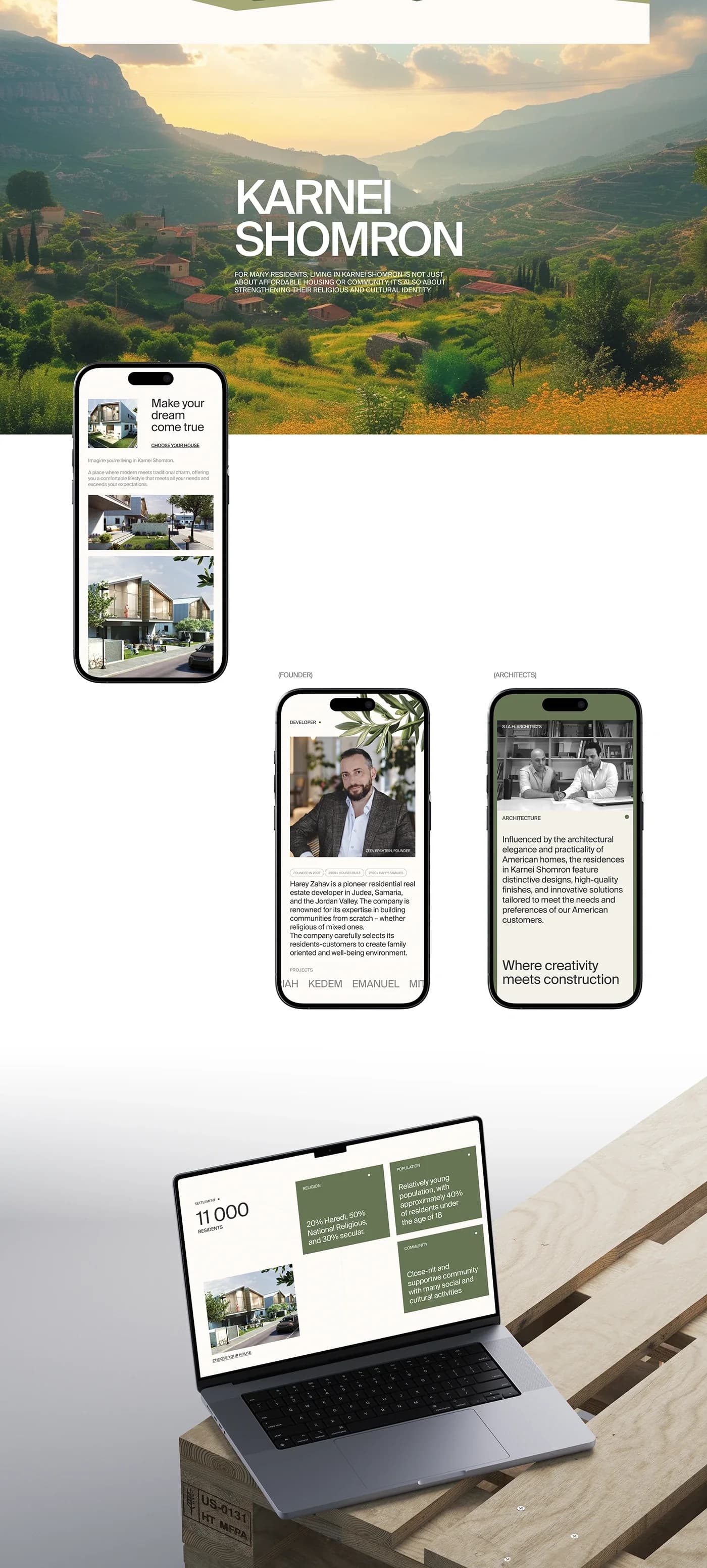 Karnei Shomron — a Harey Zahav village website for American buyers — screen 5