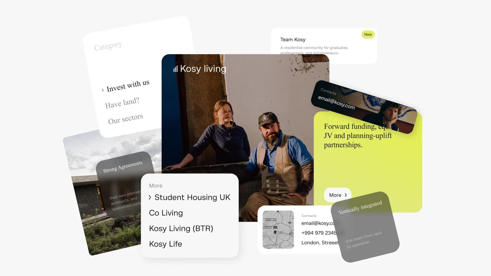 Kosy Living — a website concept for a UK developer — screen 2