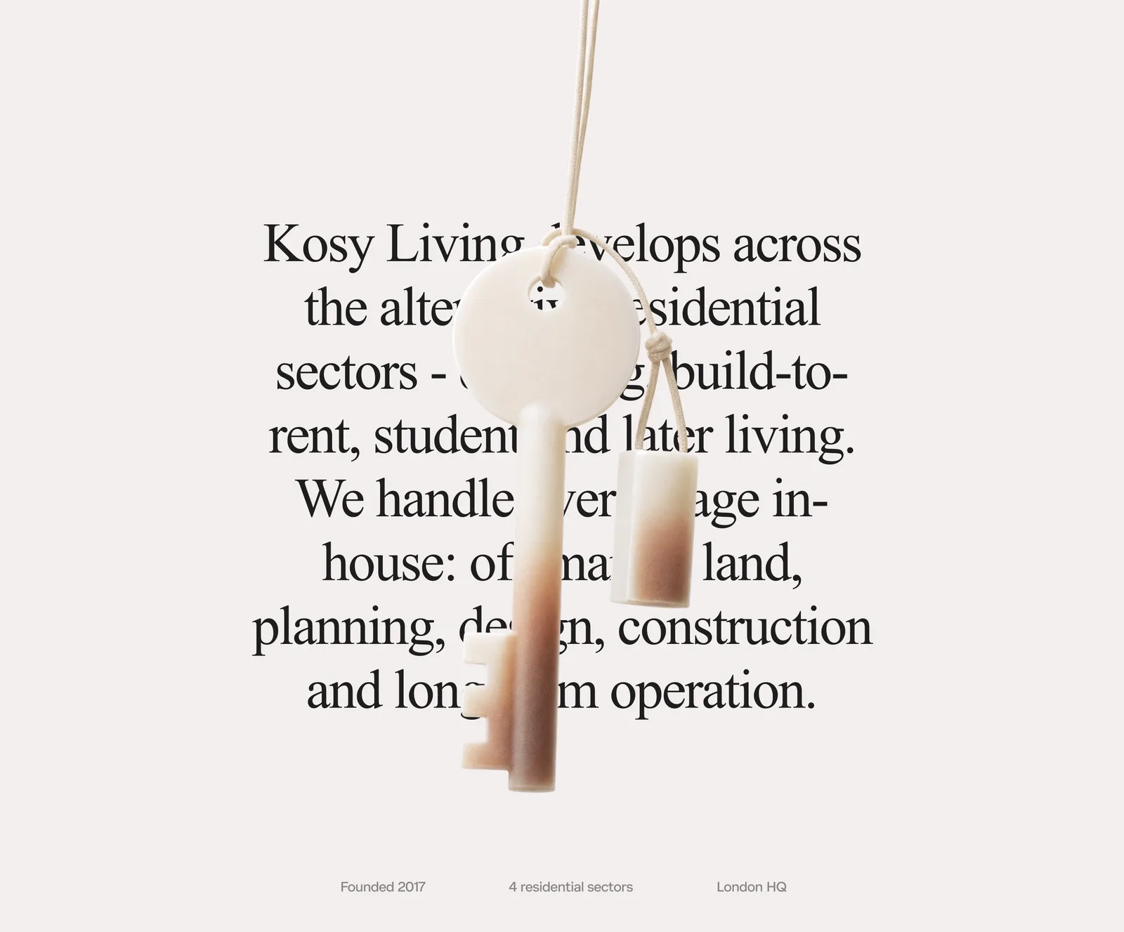 Kosy Living — a website concept for a UK developer — screen 3