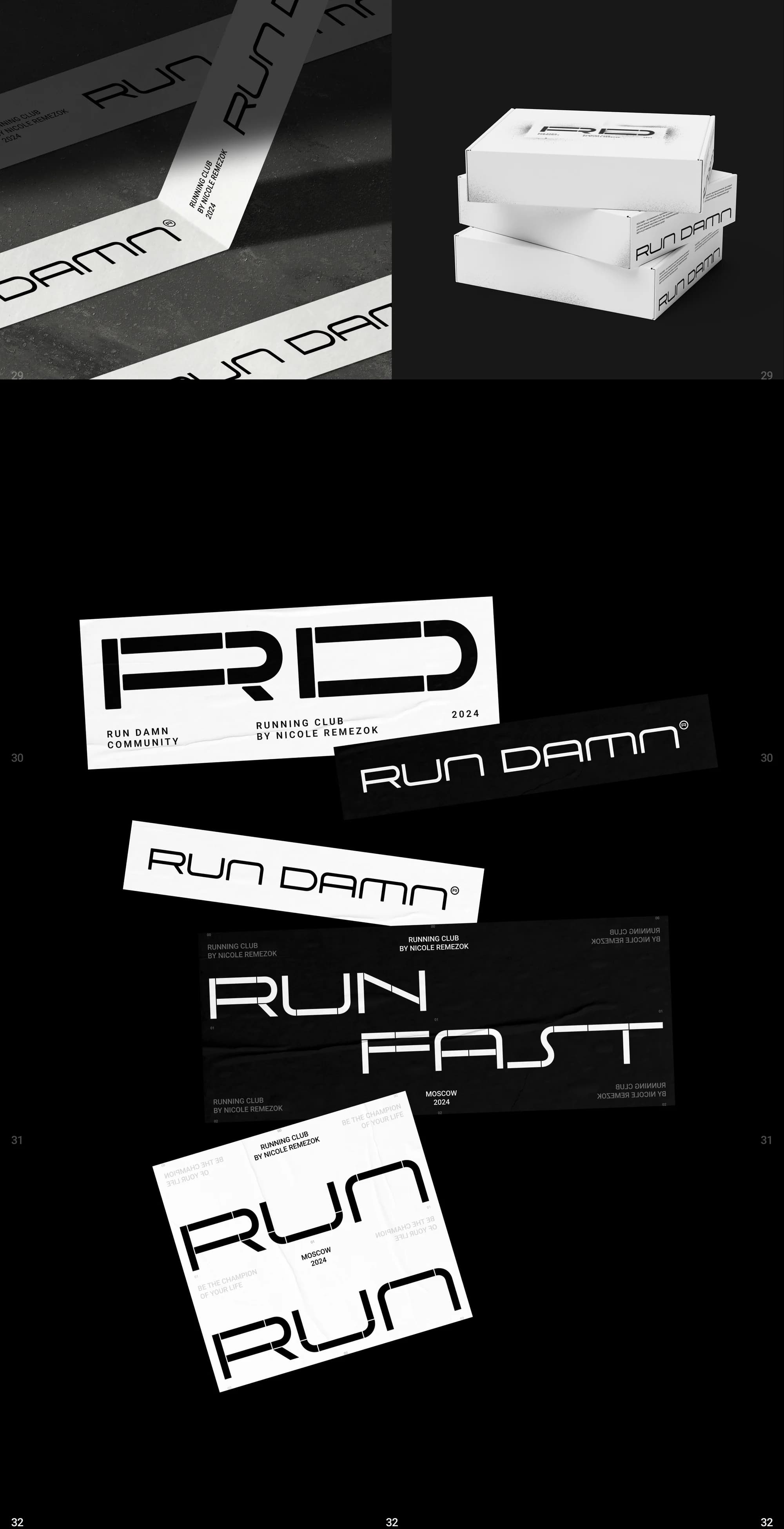 RUN DAMN — a logo and identity for a running community — screen 11