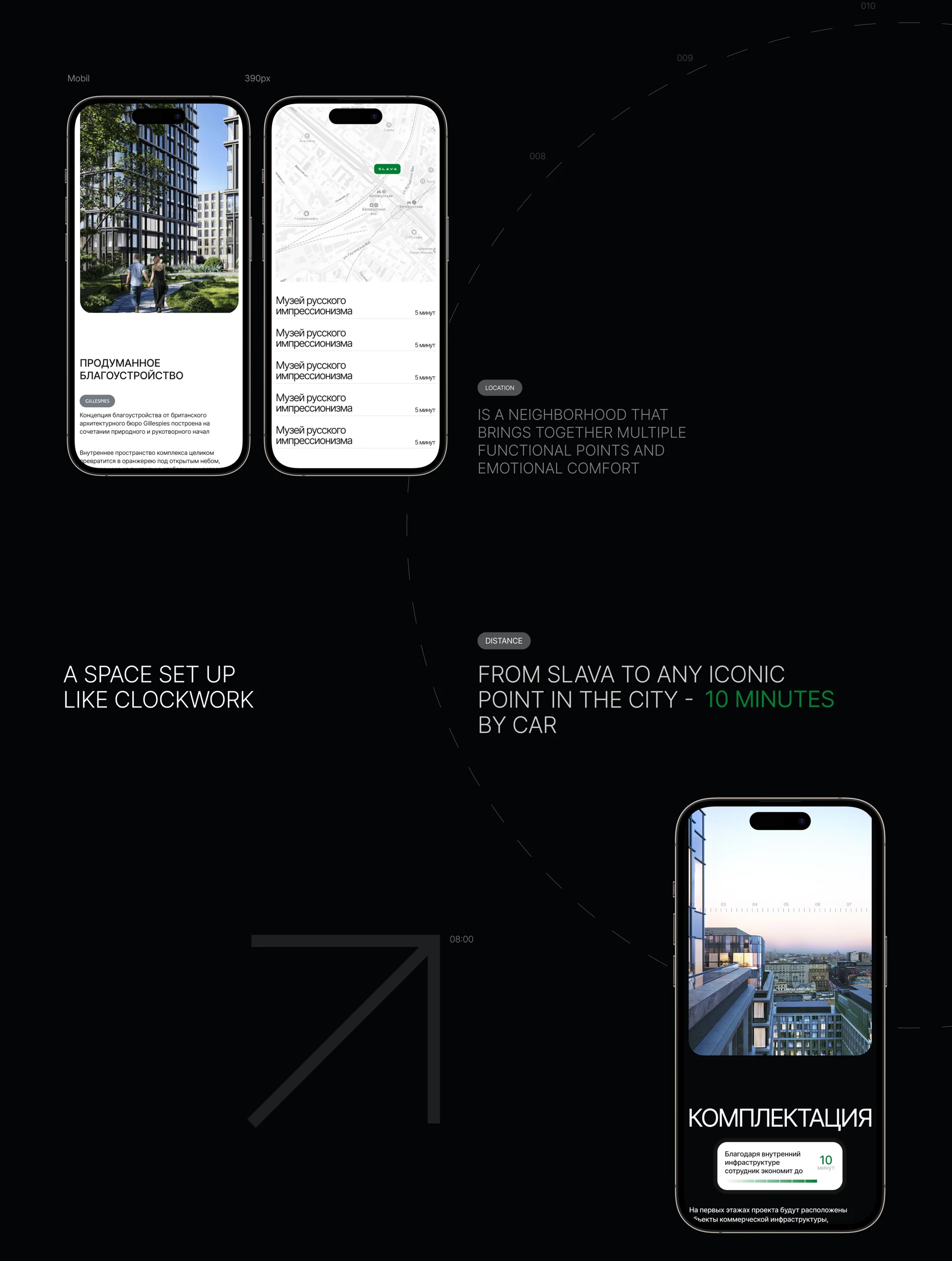 SLAVA — a website for a premium business centre in Moscow — screen 2