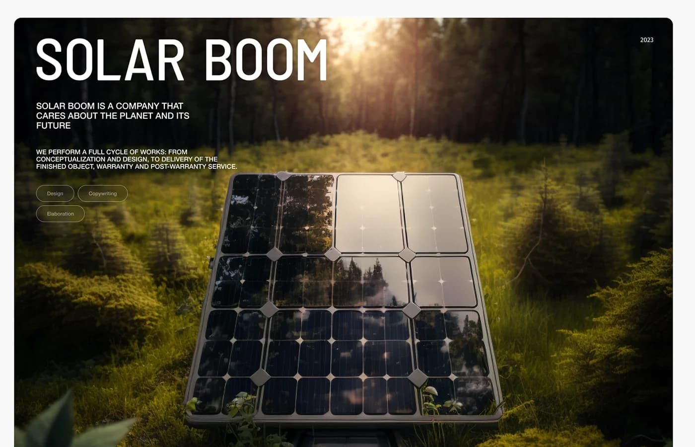 Solar Boom — a website and concept for a solar energy company