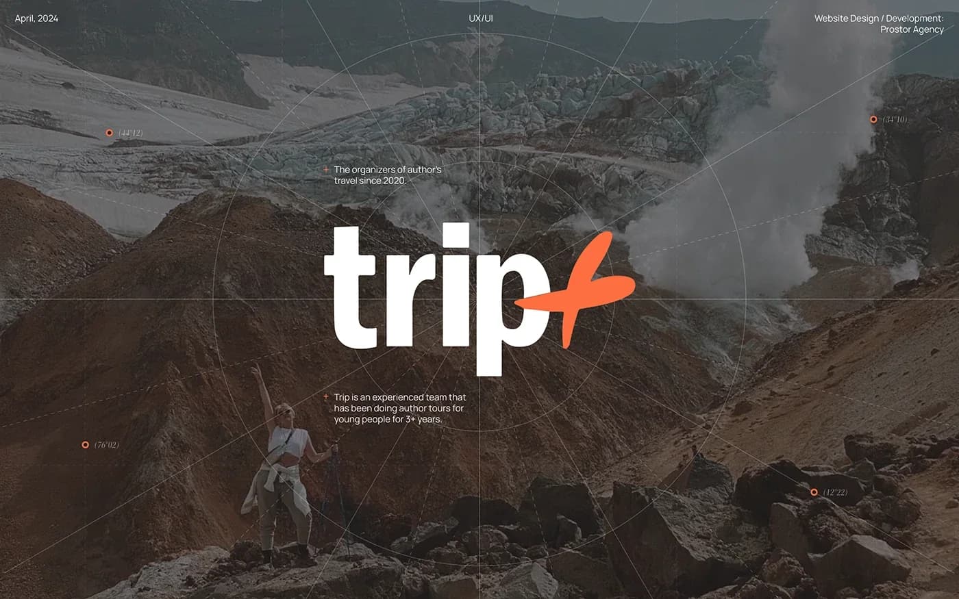 TRIP+ — a website for a curated-travel club — screen 1
