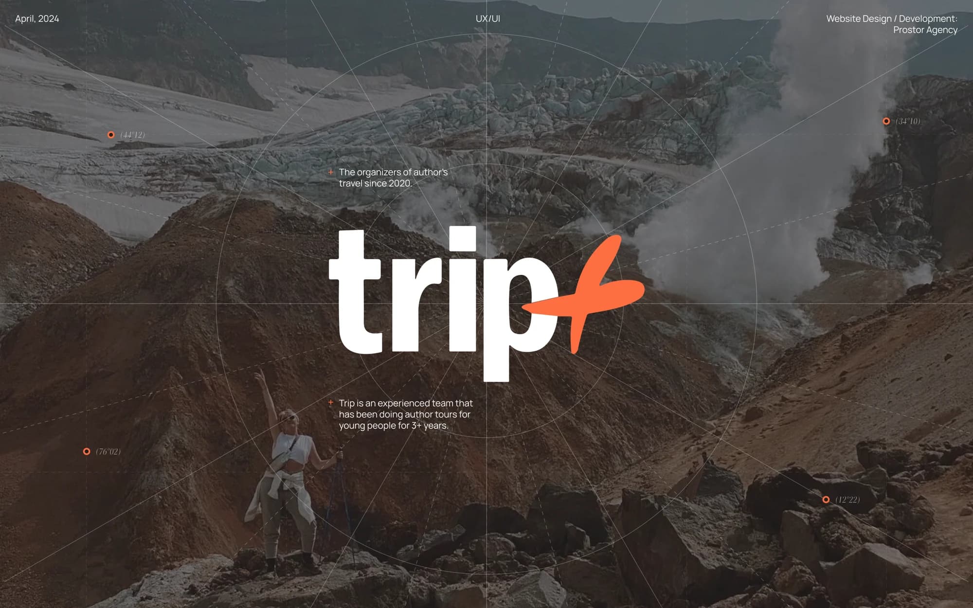 TRIP+ — a website for a curated-travel club — screen 1