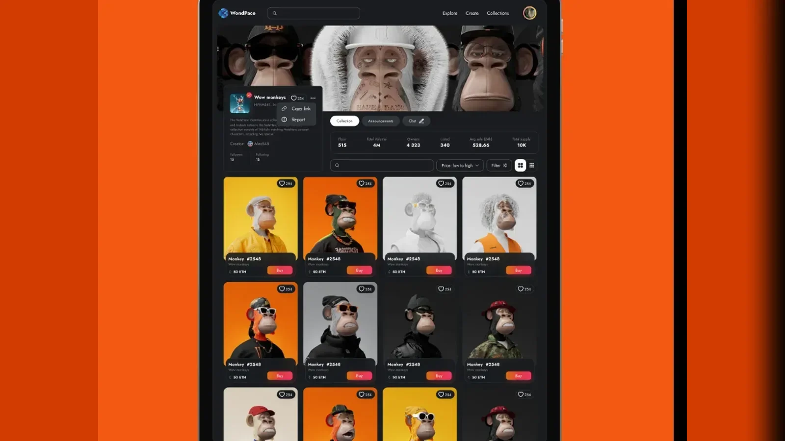 WonderPlace — an NFT collection marketplace