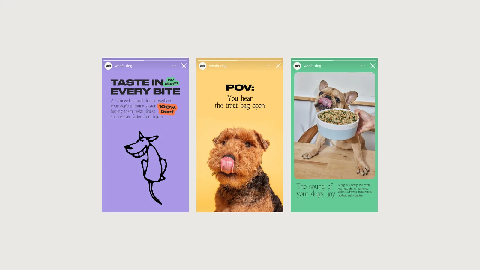 Woofa — identity and packaging for an eco dog food brand — screen 8
