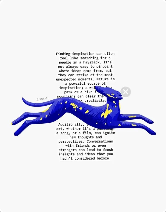 Illustration: a running greyhound over typewritten text