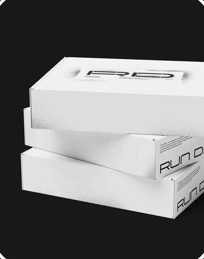 RUN DAMN — boxes with stencil spray finishing