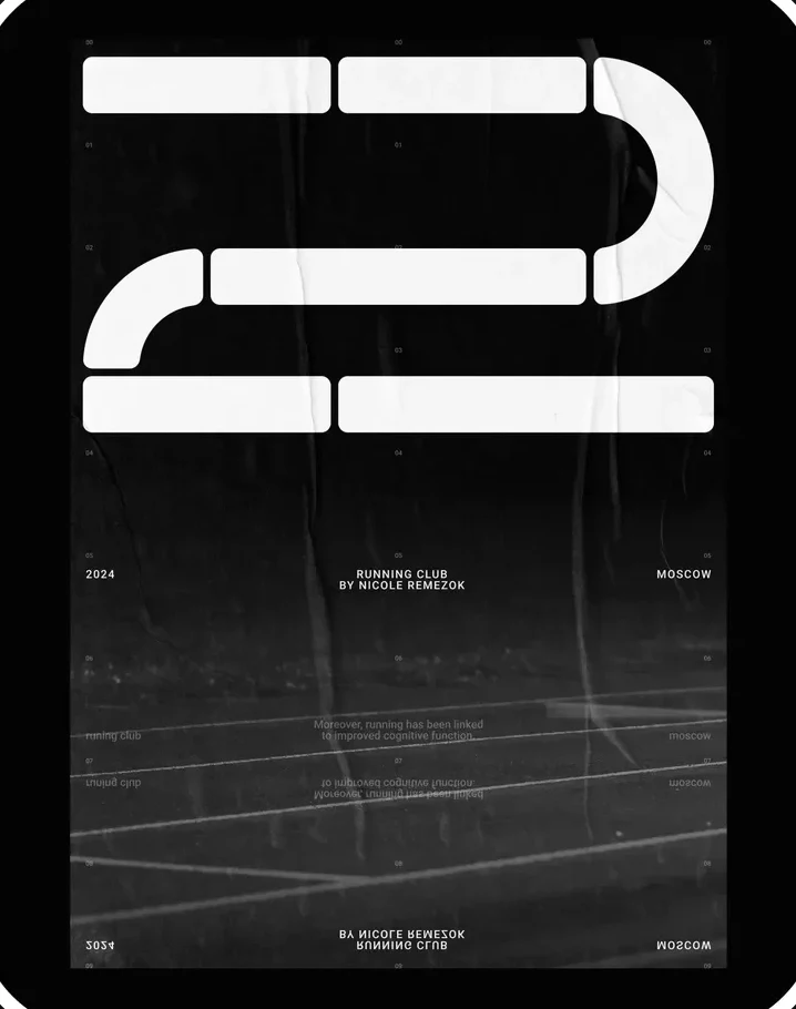 Running Club — a poster built from a typographic numeral