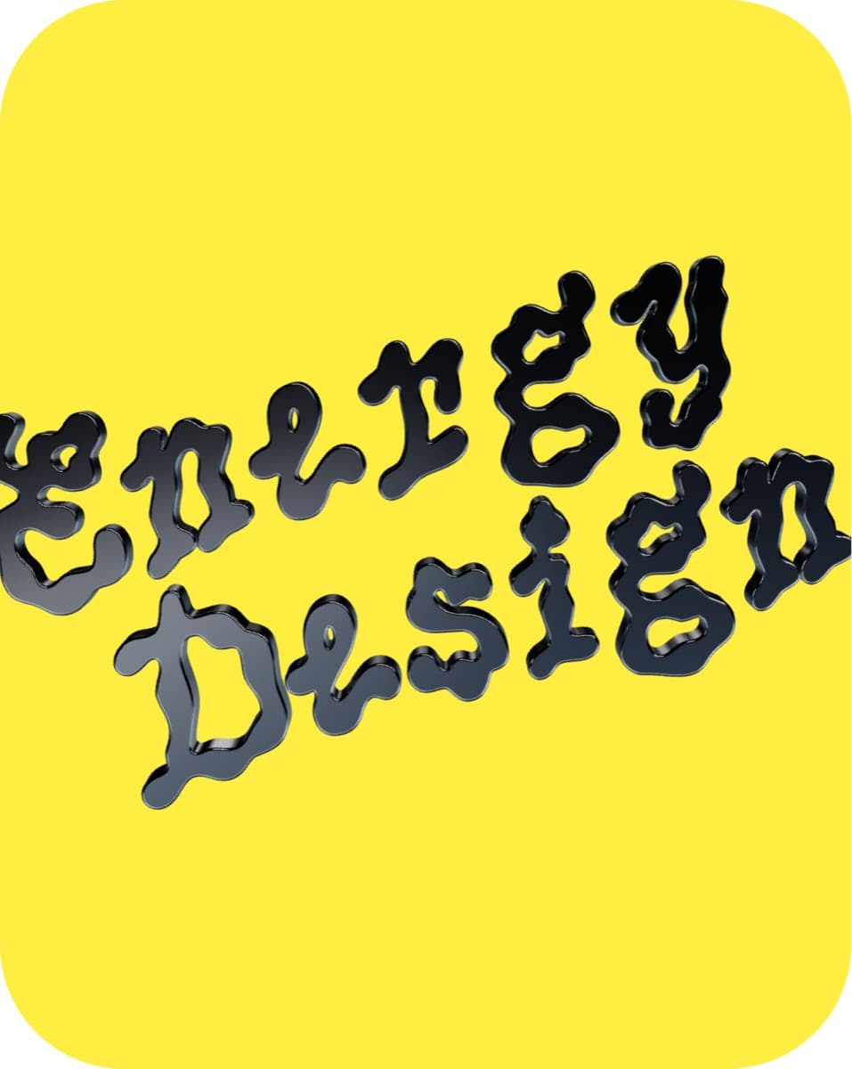 Energy Design — a yellow poster with the wordmark