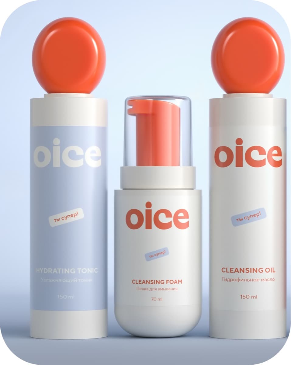 OICE — the care range: tonic, foam and cleansing oil
