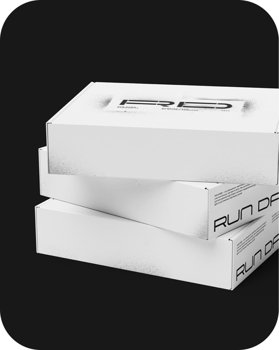 RUN DAMN — boxes with stencil spray finishing