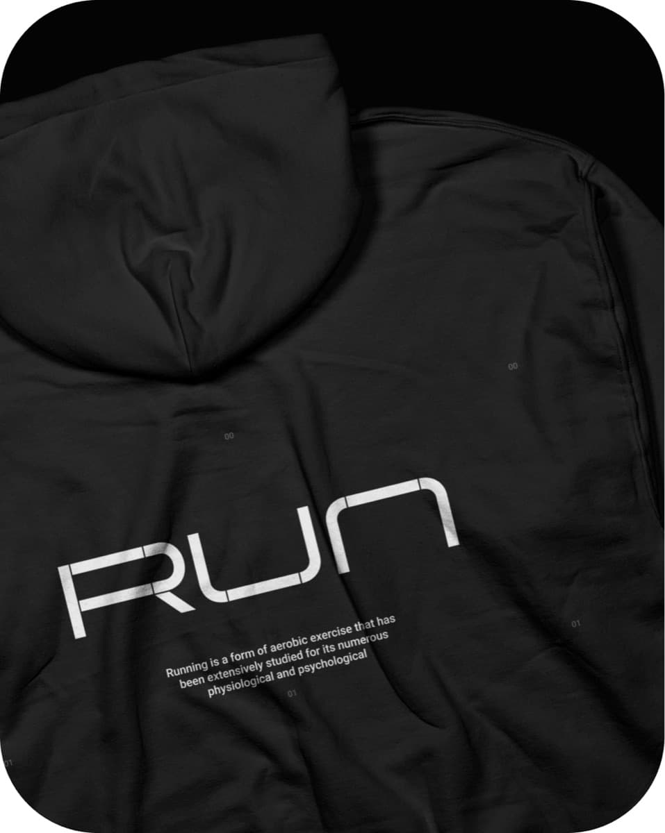 RUN DAMN — a hoodie with the RUN lettering