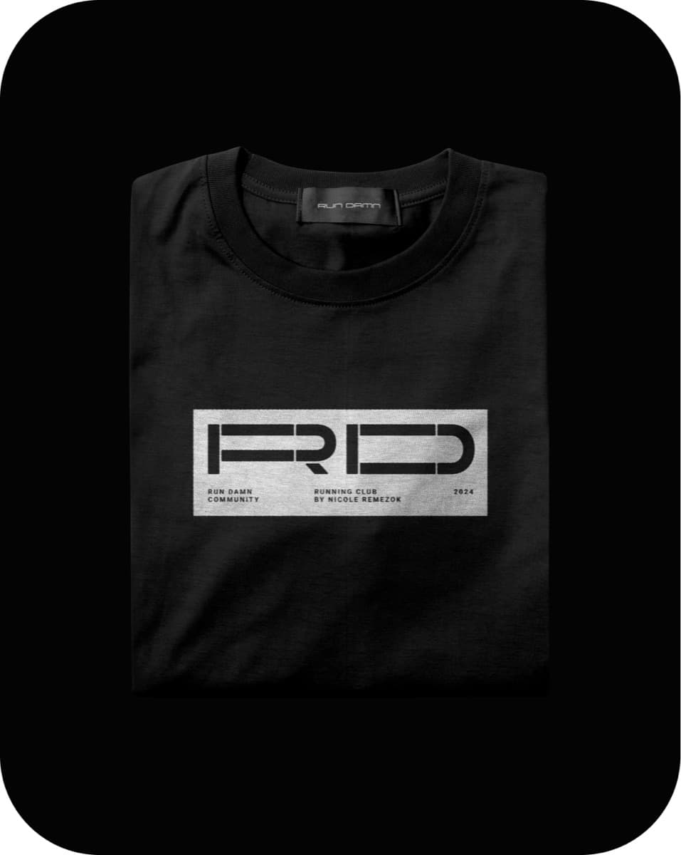 RUN DAMN — a tee with the club mark