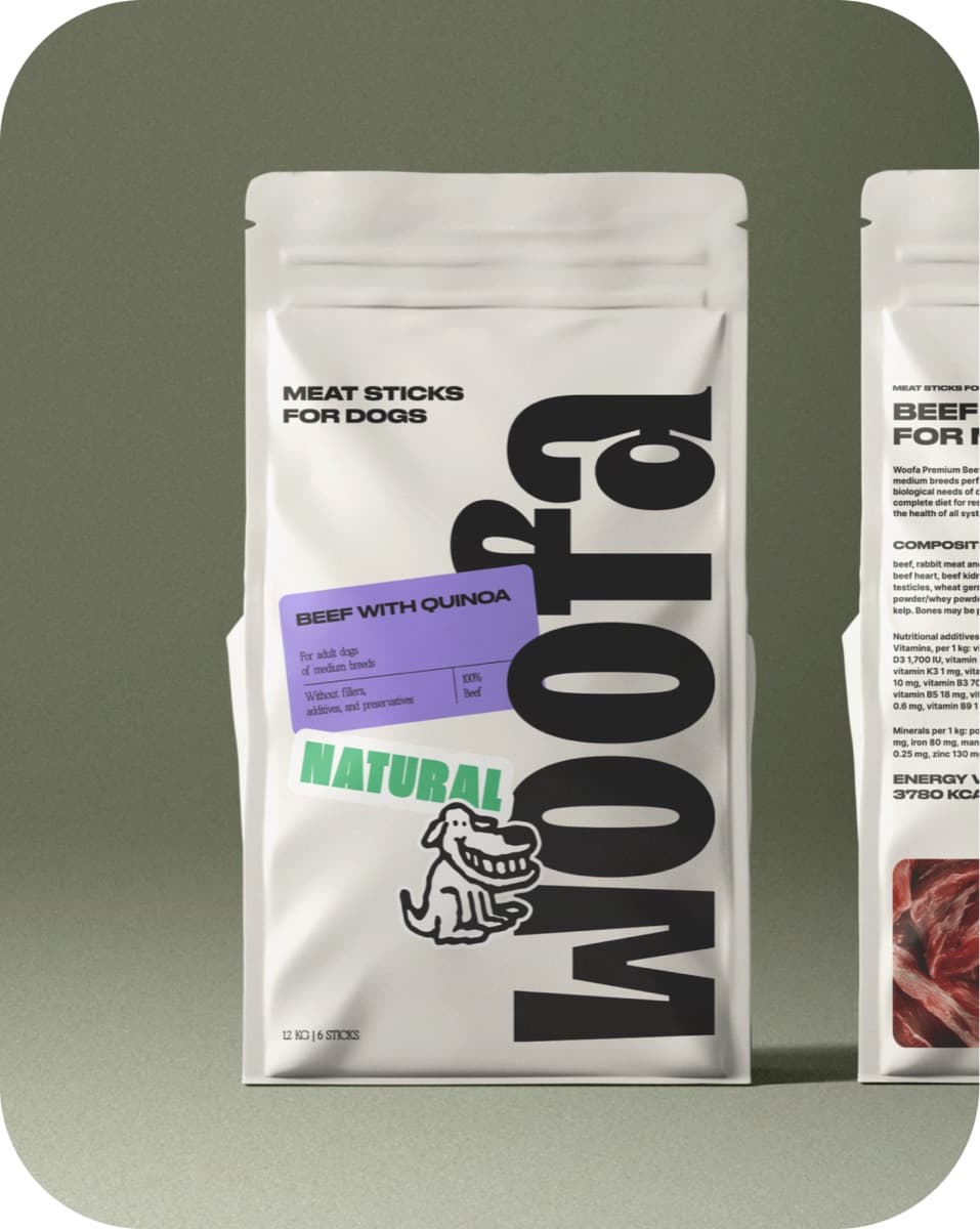 Woofa — a paper bag with the logo